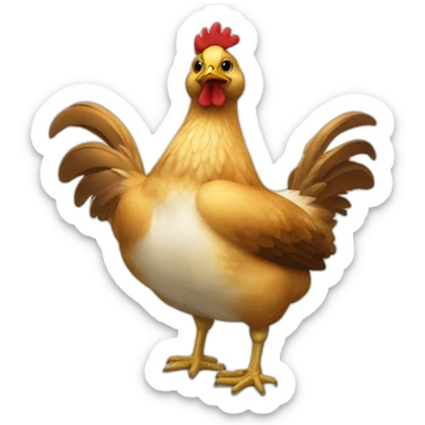 Une trotue sur un poussin sticker