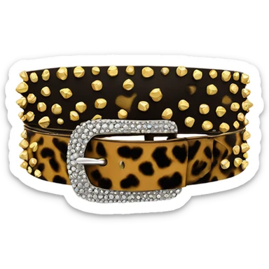 Studded leopard print belt sticker