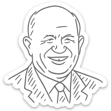 hand-drawn outlined portrait of Nikita Khrushchev smiling sticker