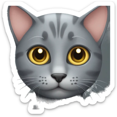 grey cat  sticker