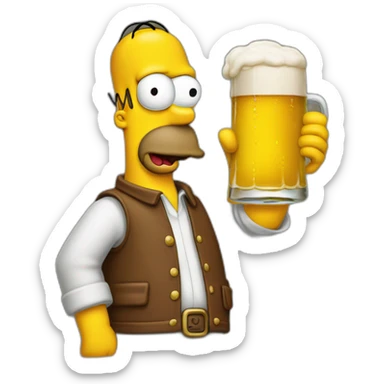 Homer simson qui bois de la bière sticker