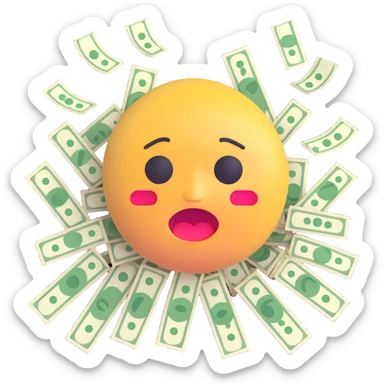 crying emoji with a lot money sticker