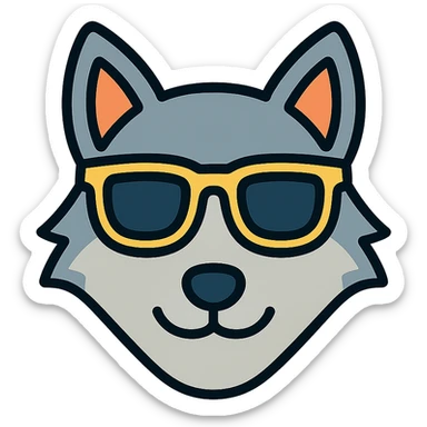 wolf wearing sunglasses sticker
