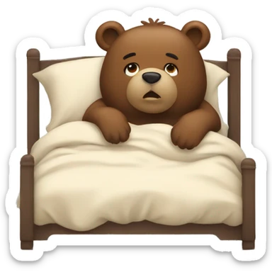 bears in a bed  sticker