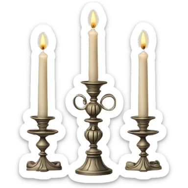 Vintage candelabra with three candles  sticker