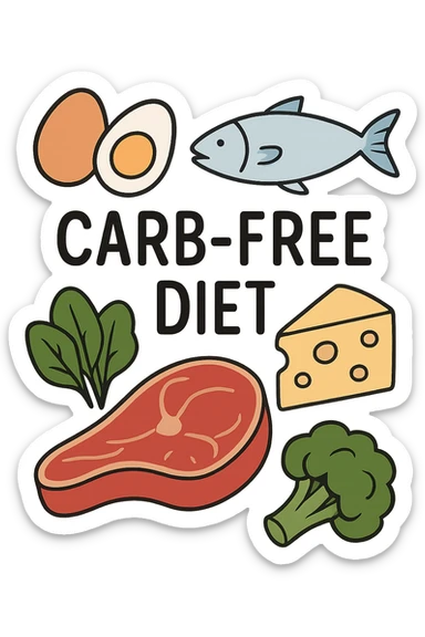 Dieta senza carboidrati rappresentata sticker