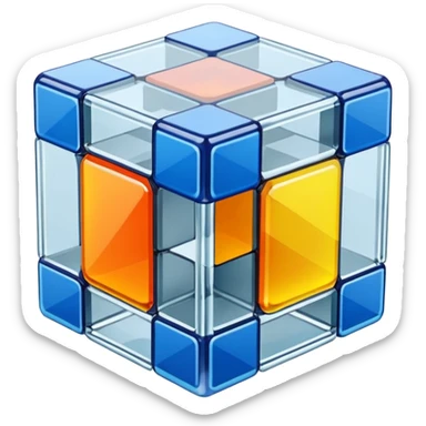 Transparent glass Rubix cube sticker