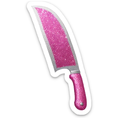 pink sparkly glitter knife sticker