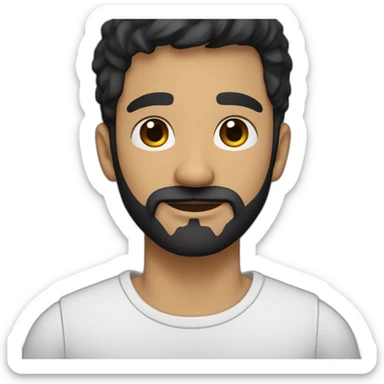 a spanish guy with a black earing and black short hair and black beard sticker