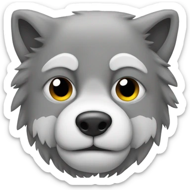 wolf with clouds and sleppy eyes sticker
