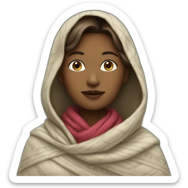 a woman in a shawl sticker