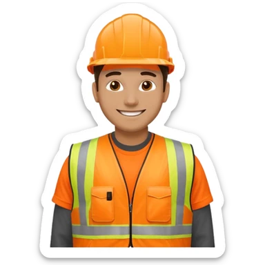man in orange hi vis vest sticker