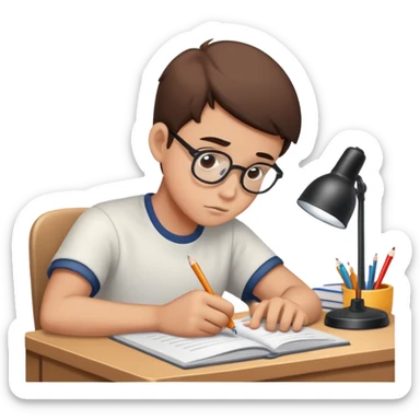 Pen doing homework sticker