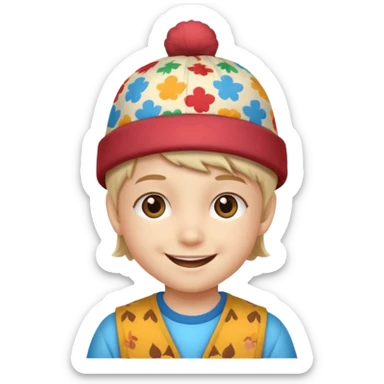 print hat with kid sticker