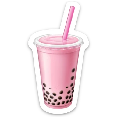 Pink bubble tea  sticker