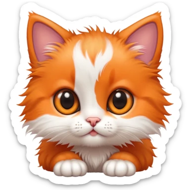 baby kitten with huge eyes and tiny paws sticker