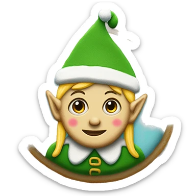 Sugar cookie elf hat painted on the cookie  sticker