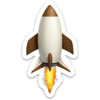 A coconut on a rocket sticker