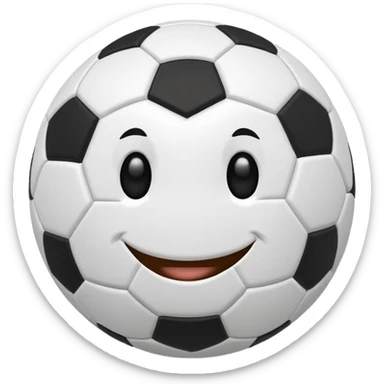 Soccer ball with a face ￼ sticker