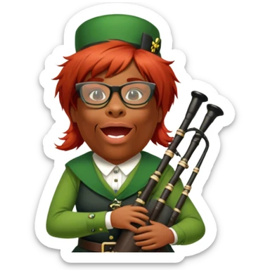 Green Bagpiper sticker