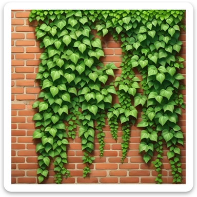 red brick wall with green ivy growing on it sticker