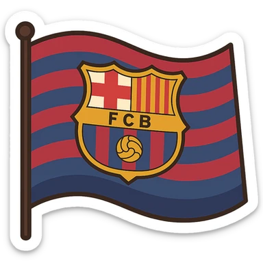 flat toon style Barcelona FC (Barça) flag sticker