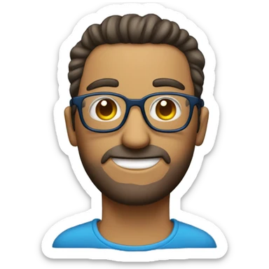 Hombre con el cabello azul y lentes de sol sticker