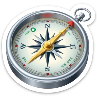 A compass with a roadmap unfolding, illustrating strategic navigation towards 10x growth. sticker