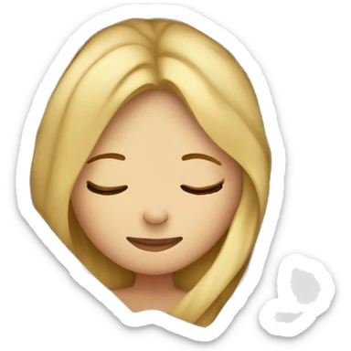 Blonde girl sleeping, wrapped in blanket sticker