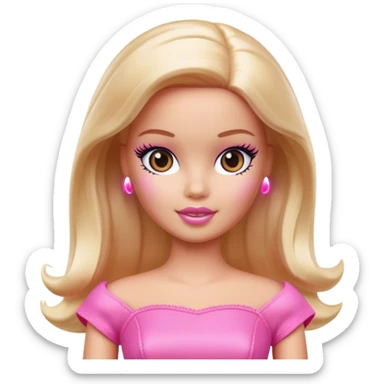pink barbie doll sticker