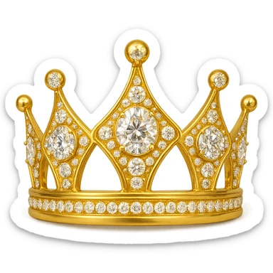 crown with a golden yellow base, only sparkling gems, no butterflies sticker