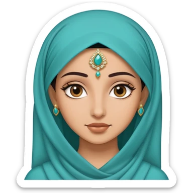 arab princess wearing teal sticker