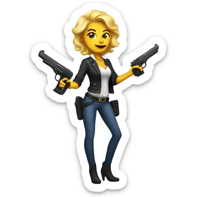 coquette woman with a pistol  sticker