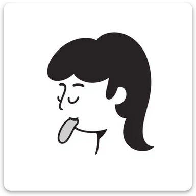hand-drawn doodle of a person mewing, side profile sticker