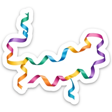 Colourful paper streamers sticker