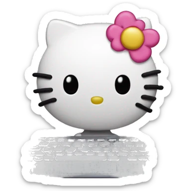 Hello kitty on a computer  sticker