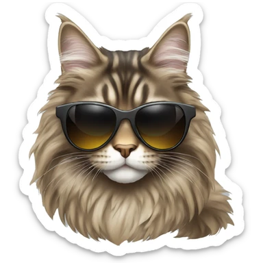 main coon with cool sunglasses sticker