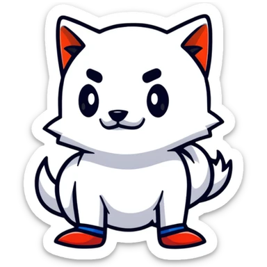 super dog with Sonic the Hedgehog sticker