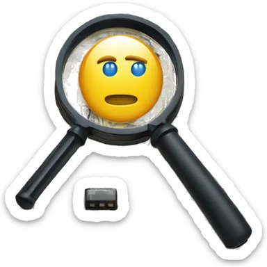 A magnifying glass over a piece of code or a circuit board sticker