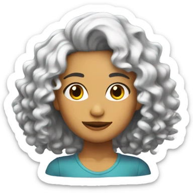 Chica morena con pelo rizado sticker