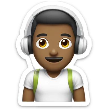 gamimg guy with white headset and controler sticker