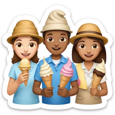 Hat-wearing ice cream vendors sticker