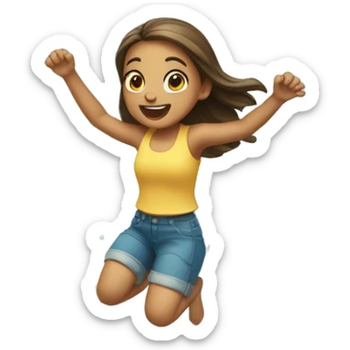 girl fish  jumping out of water sticker