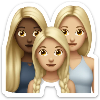 three sisters, one is blonde, the other 2 are brunette twins sticker
