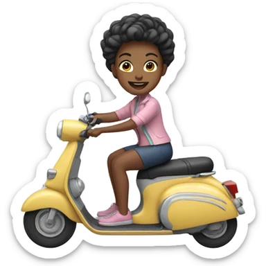Betty riding a scooter sticker