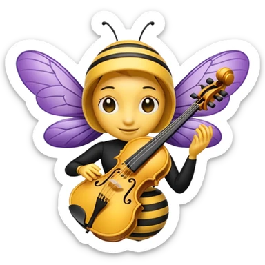 viola player bee sticker