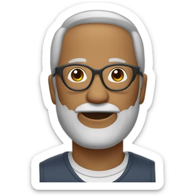 Persona de 60 años cara larga con lentes poco pelo sticker