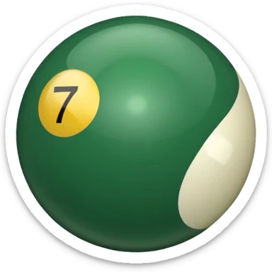 green billiard ball 7 number  sticker