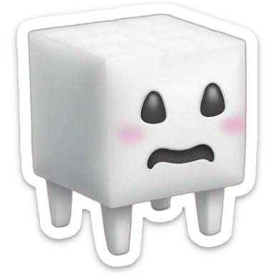 sugar cube with human legs sticker
