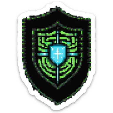 protective shield with binary code pattern and magical energy field sticker